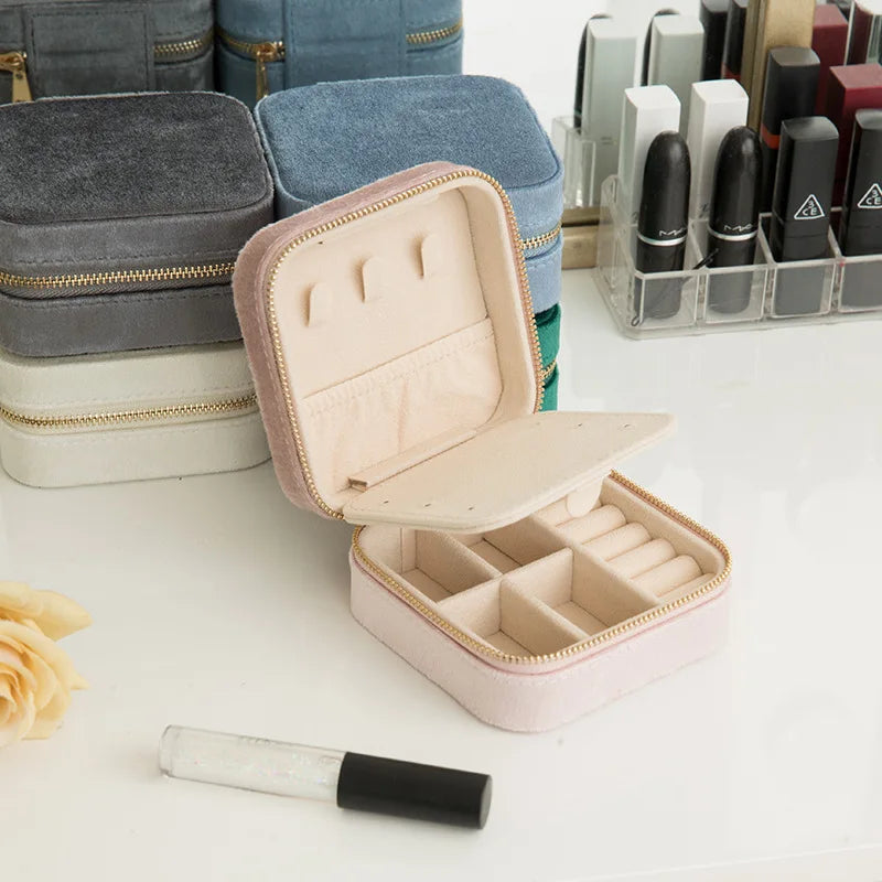 Reise Schmuck Organizer Schmuckschatulle aus Samt verstellbar
