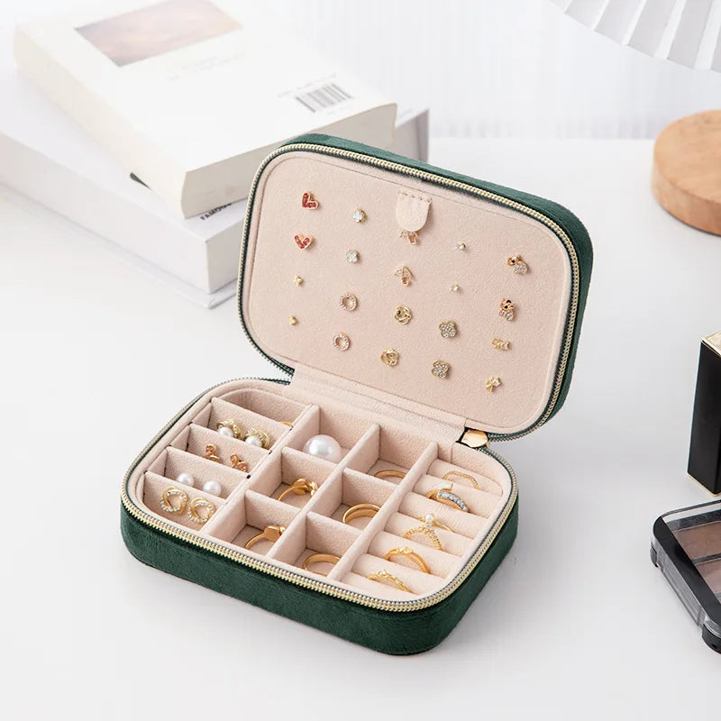 Reise Schmuck Organizer Schmuckschatulle aus Samt verstellbar