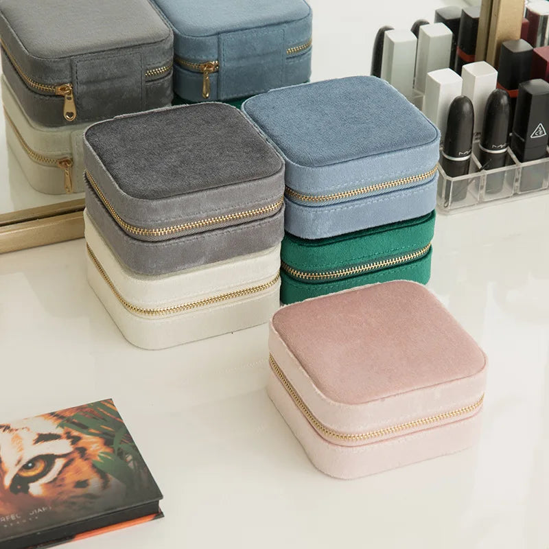 Reise Schmuck Organizer Schmuckschatulle aus Samt verstellbar