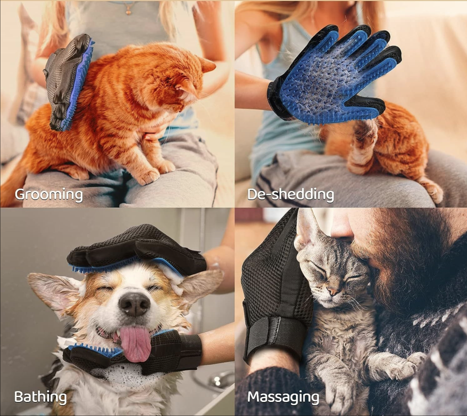 SilikonHandschuhe, Tierpflege, Haustierpflege, Haarentfernung, Pflegeleicht, Tierliebe