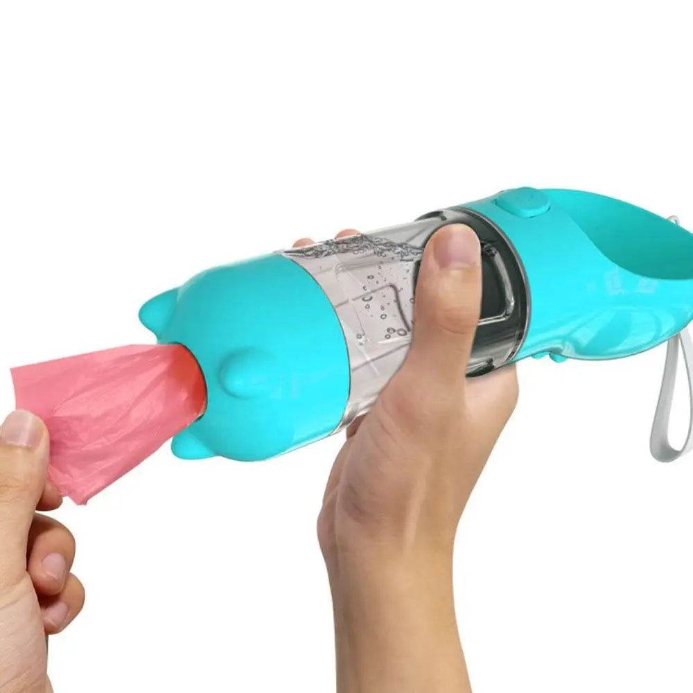 3-in-1 Hunde Wasser- und Futterspender mit Müllsackbox und Schaufel in 4 Größen und Farben