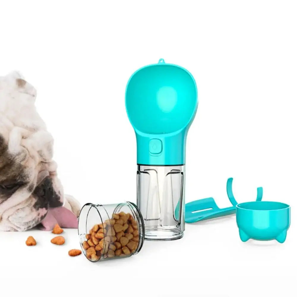 3-in-1 Hunde Wasser- und Futterspender mit Müllsackbox und Schaufel in 4 Größen und Farben