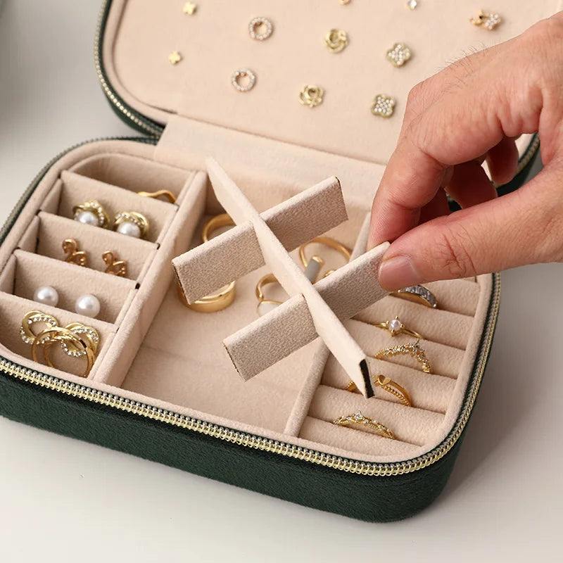 Reise Schmuck Organizer Schmuckschatulle aus Samt verstellbar
