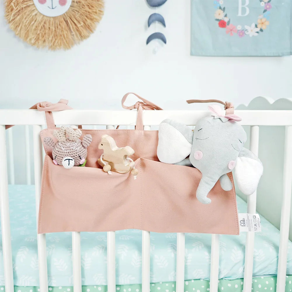 Babybett Organizer – Hängende Wickeltaschen mit 2 Fächern in 4 Farben