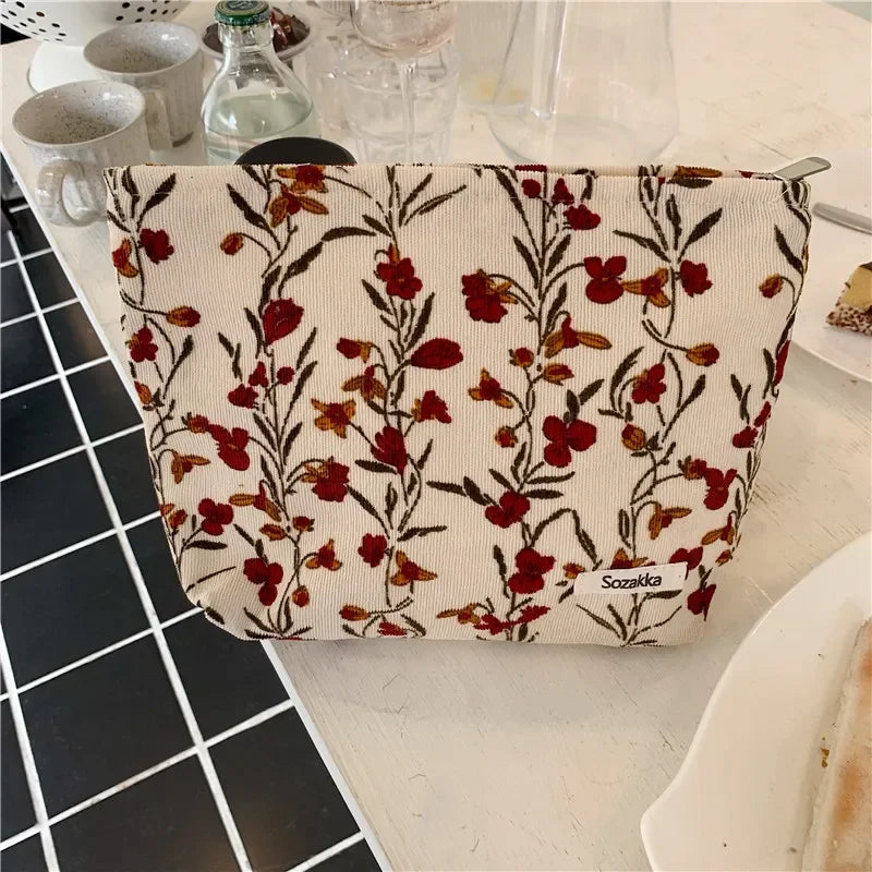 Wasserfeste Große Damen Kosmetiktasche Beautycase Clutch mit Print