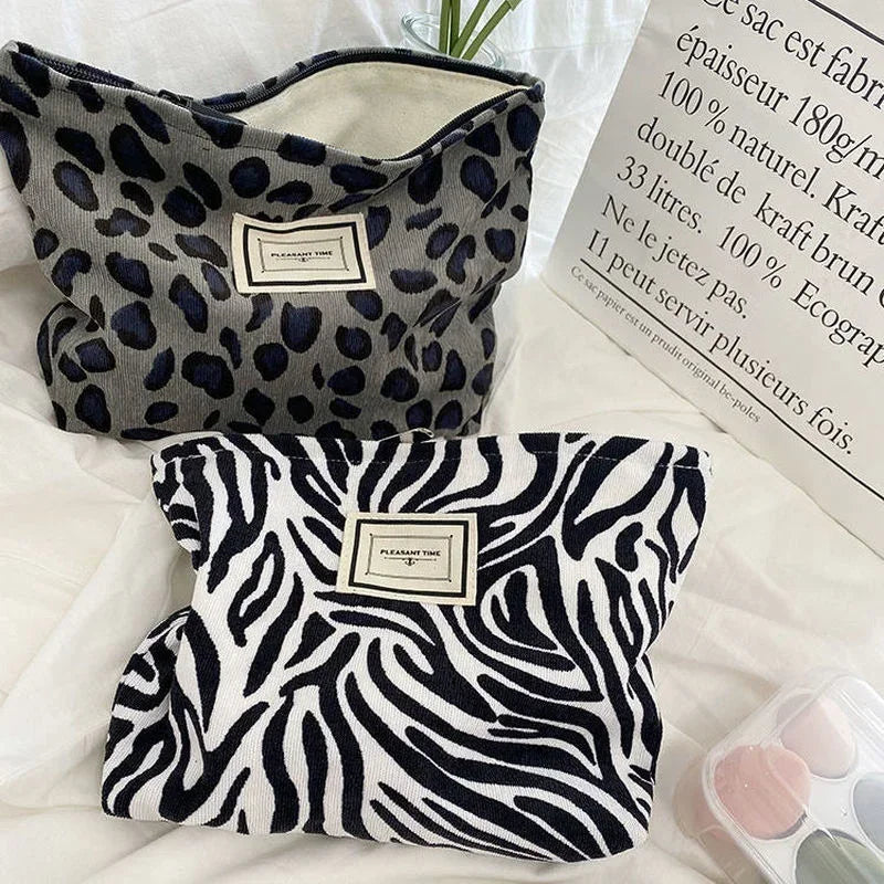 Wasserfeste Große Damen Kosmetiktasche Beautycase Clutch mit Print